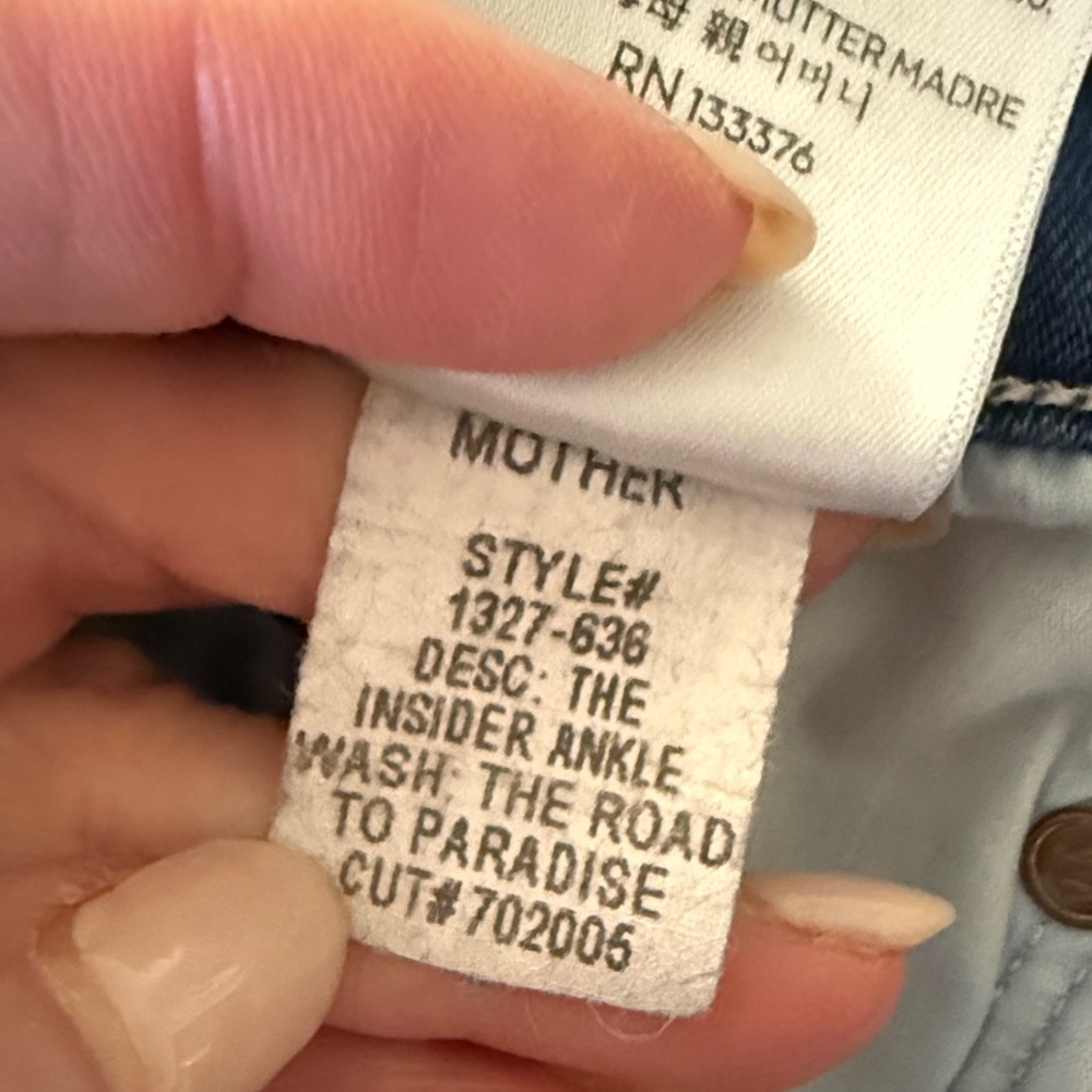 MOTHER The Insider Ankle High Rise Bootcut Ankle Jeans The Road to Paradise W-27 - Picture 14 of 16